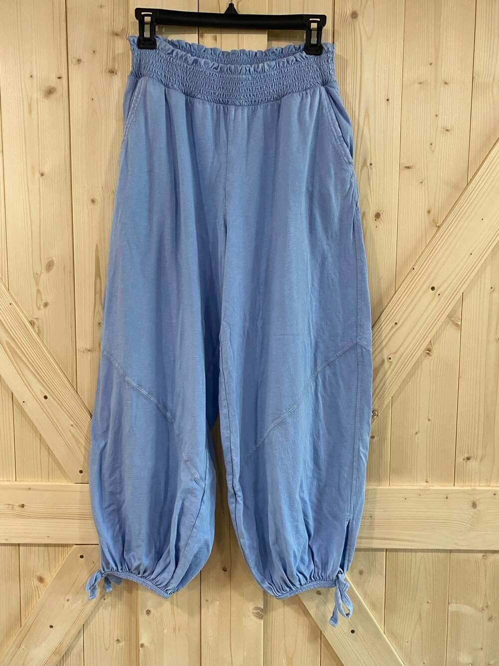Aerie Drawstring Balloon Pants Light Blue Cotton size small